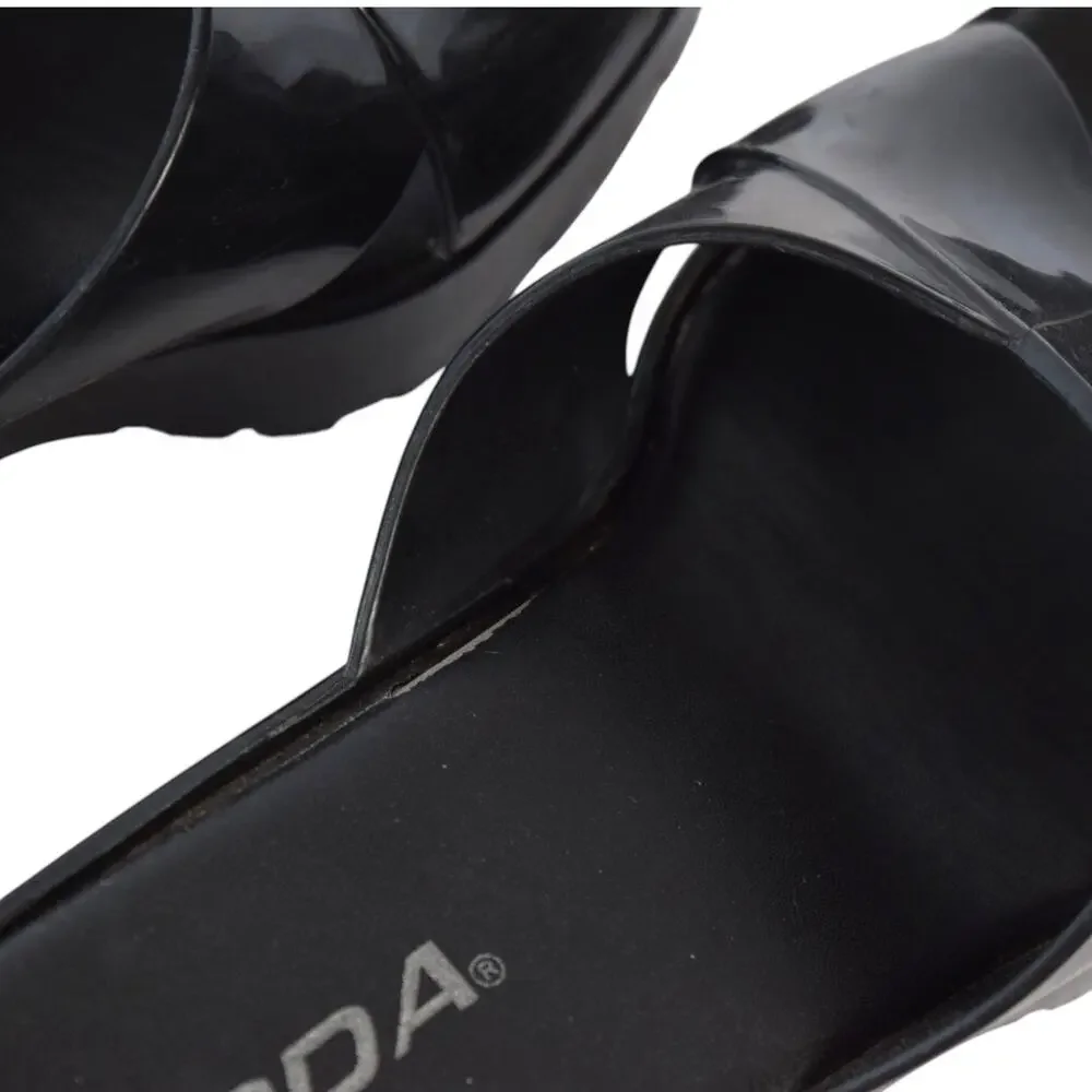 SODA Black Chunky Platform Jelly Sandals Size 7